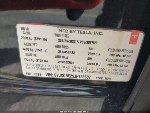 2018 TESLA MODEL X 9