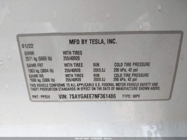2022 TESLA MODEL Y LONG RANGE DUAL MOTOR ALL-WHEEL DRIVE 9