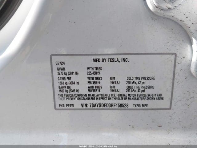 2024 TESLA MODEL Y LONG RANGE SINGLE MOTOR REAR-WHEEL DRIVE/RWD 9