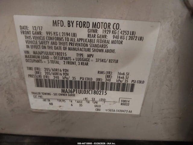 2018 FORD ECOSPORT SE 9