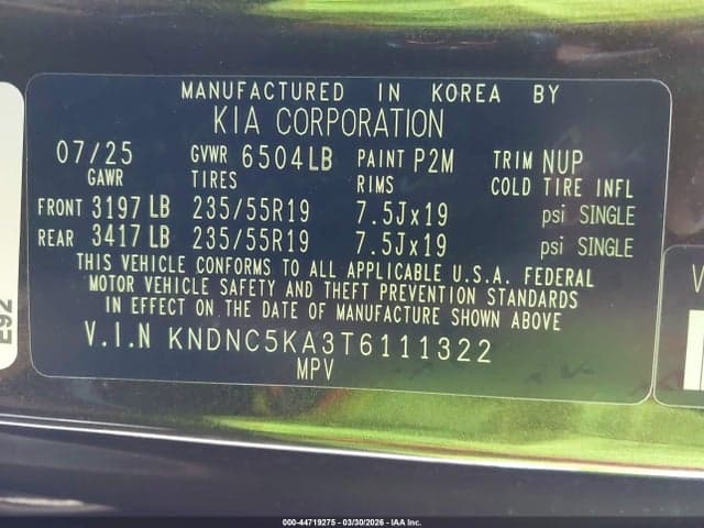 2026 KIA CARNIVAL MPV HYBRID EX 9
