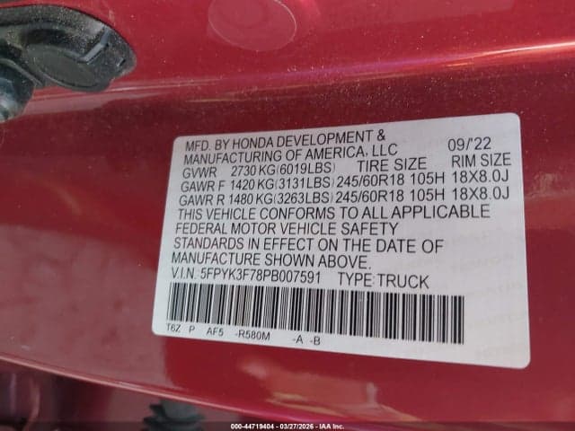 2023 HONDA RIDGELINE RTL-E 9