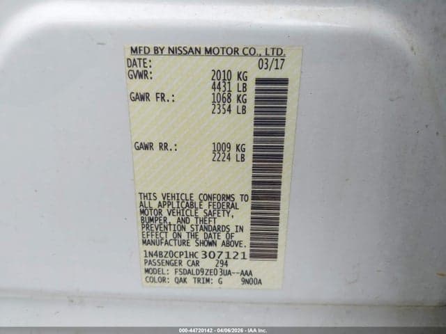 2017 NISSAN LEAF SV 9