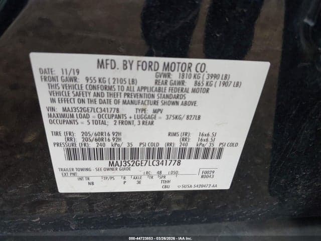 2020 FORD ECOSPORT SE 9