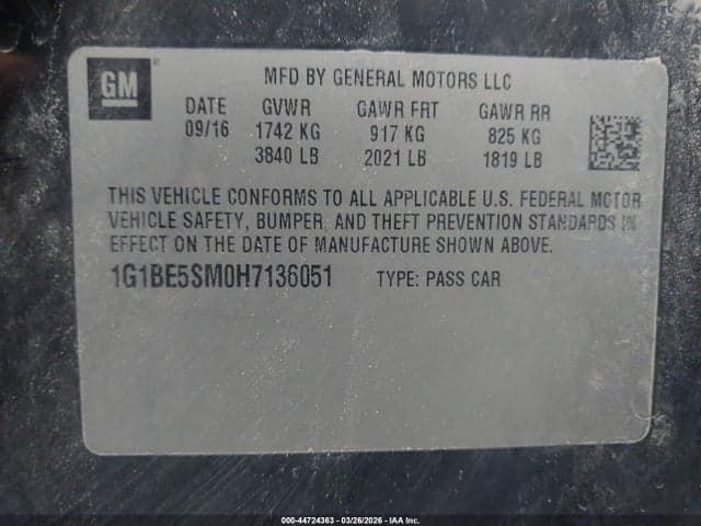 2017 CHEVROLET CRUZE LT AUTO 10