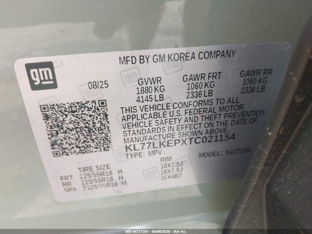 2026 CHEVROLET TRAX FWD ACTIV 9