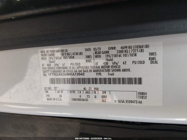 2021 FORD TRANSIT-350 CARGO VAN 9