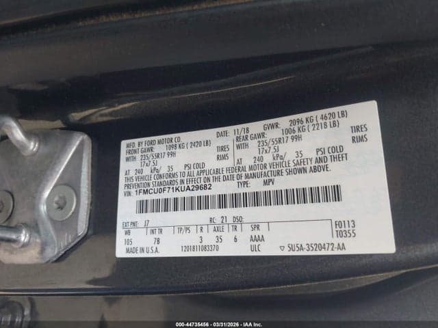 2019 FORD ESCAPE S 9