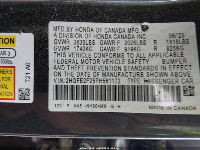 2023 HONDA CIVIC LX 9