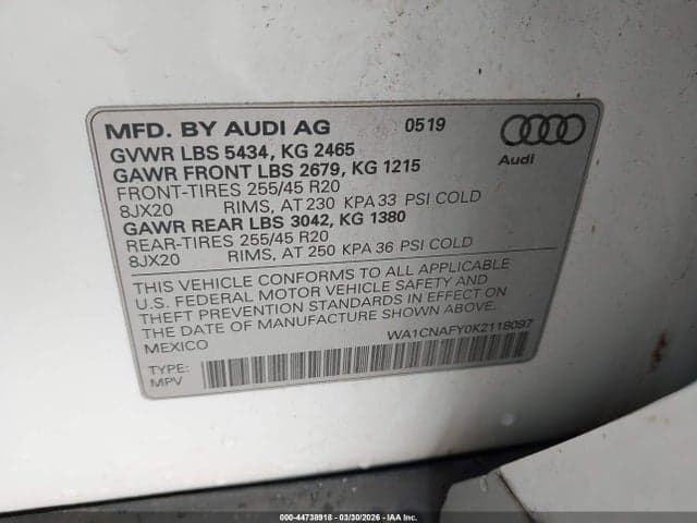 2019 AUDI Q5 45 PREMIUM 9