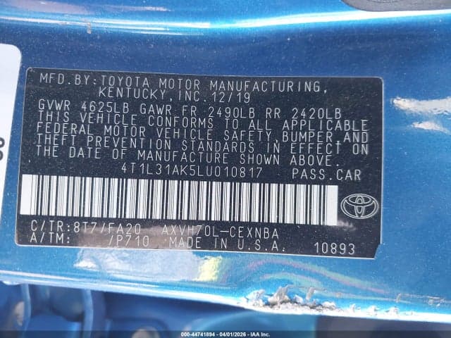 2020 TOYOTA CAMRY LE HYBRID 9