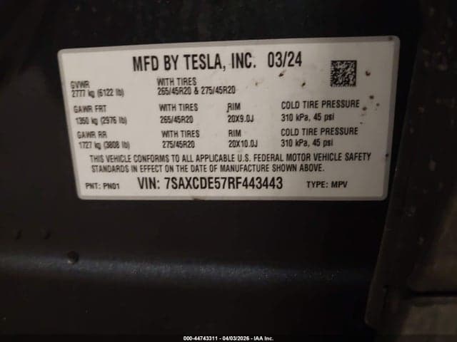 2024 TESLA MODEL X LONG RANGE 8