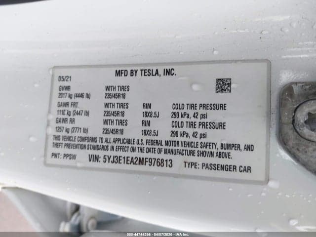 2021 TESLA MODEL 3 STANDARD RANGE PLUS REAR-WHEEL DRIVE 9