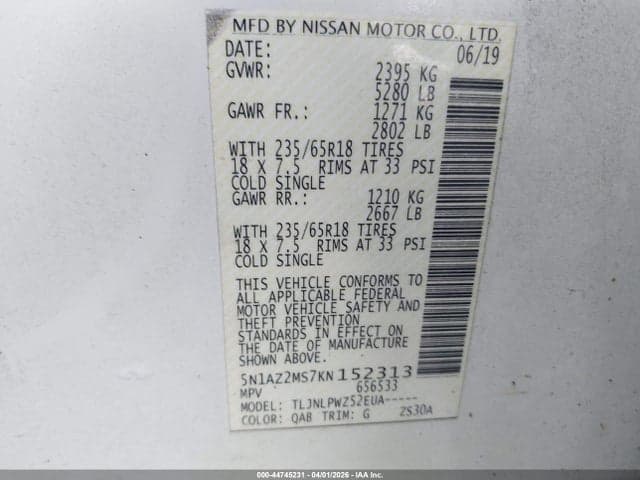 2019 NISSAN MURANO S 9