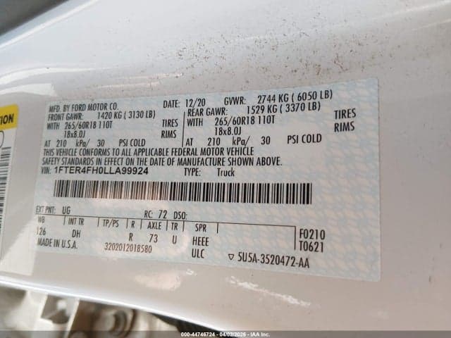 2020 FORD RANGER LARIAT 9