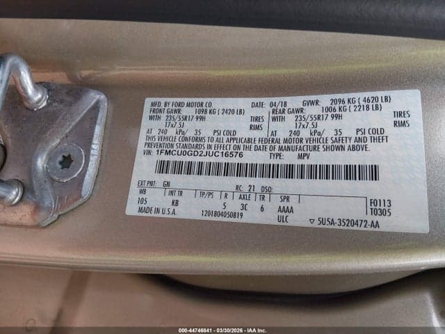 2018 FORD ESCAPE SE 9