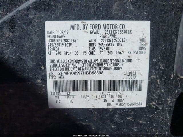 2017 FORD EDGE TITANIUM 9