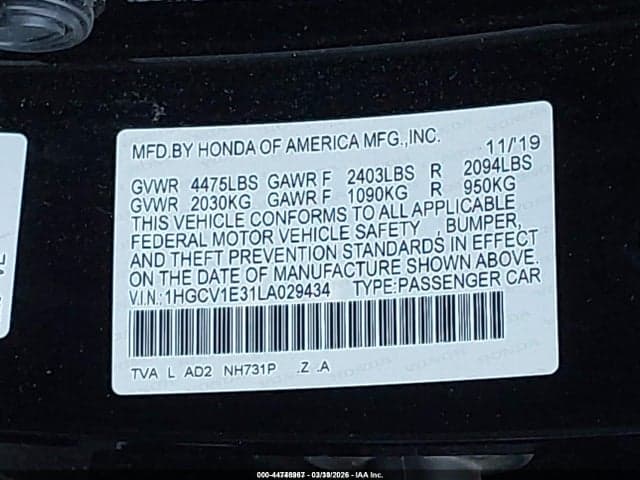 2020 HONDA ACCORD SPORT 9