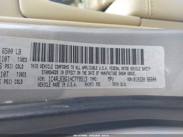 2017 JEEP GRAND CHEROKEE LIMITED 4X2 9
