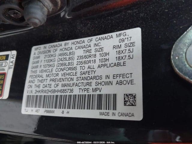 2017 HONDA CR-V EX 9