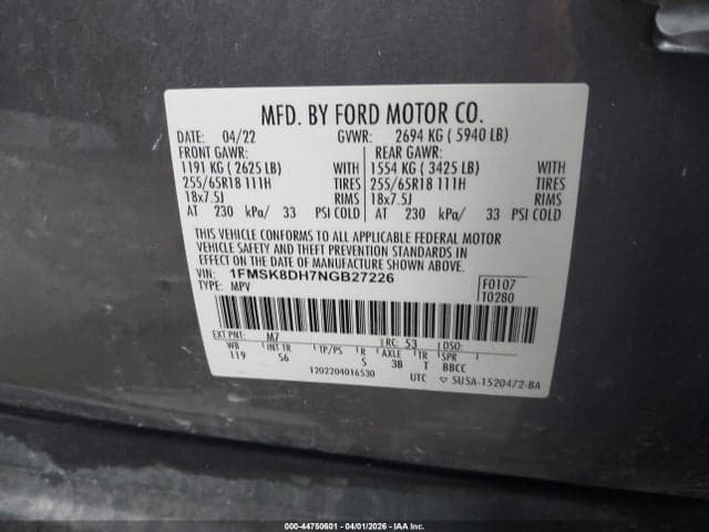 2022 FORD EXPLORER XLT 9