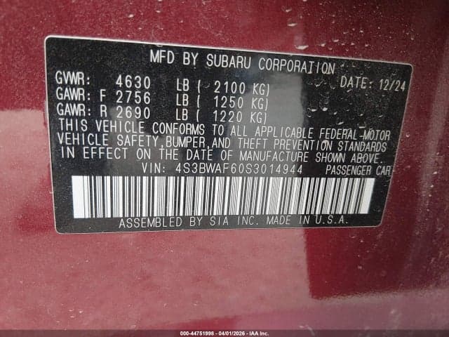 2025 SUBARU LEGACY PREMIUM 9
