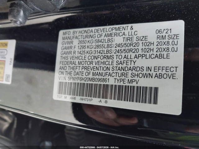 2021 HONDA PILOT AWD SPECIAL EDITION 9