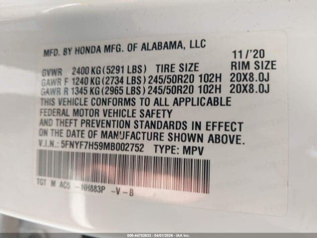 2021 HONDA PASSPORT 2WD EX-L 9