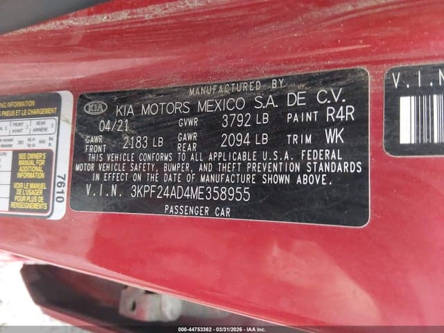 2021 KIA FORTE LXS 9