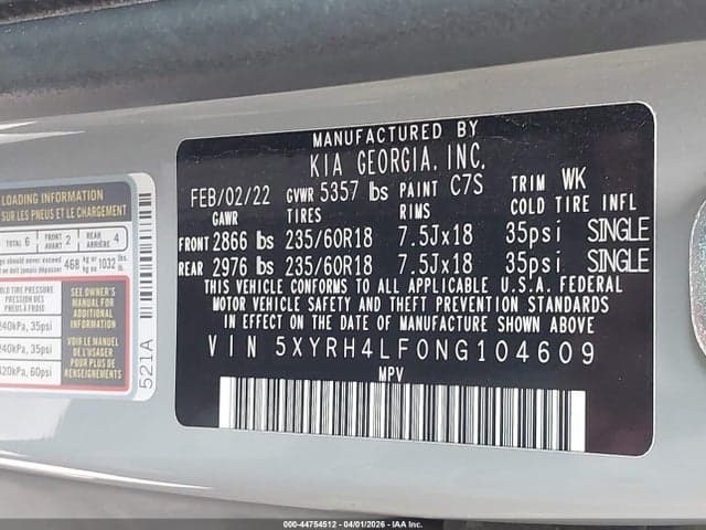 2022 KIA SORENTO EX 9
