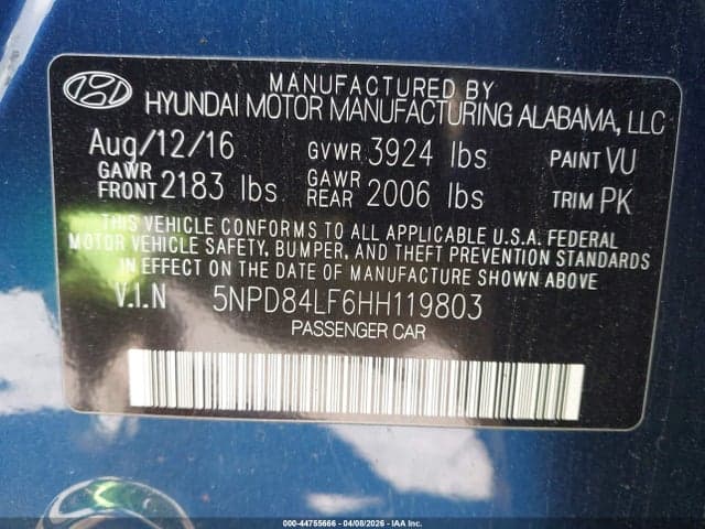 2017 HYUNDAI ELANTRA SE 9