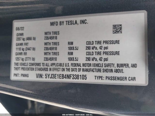 2022 TESLA MODEL 3 LONG RANGE DUAL MOTOR ALL-WHEEL DRIVE 10