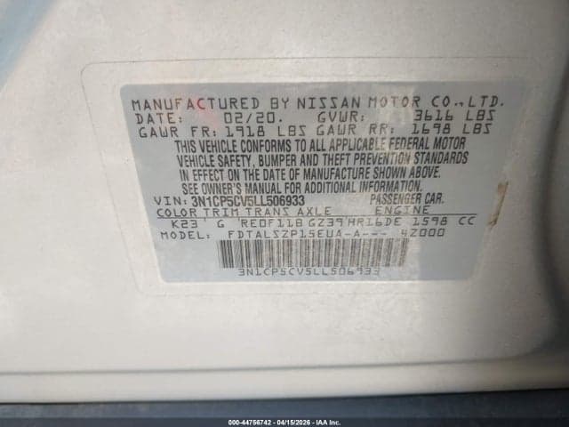 2020 NISSAN KICKS SV XTRONIC CVT 9