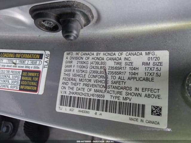 2020 HONDA CR-V AWD LX 9