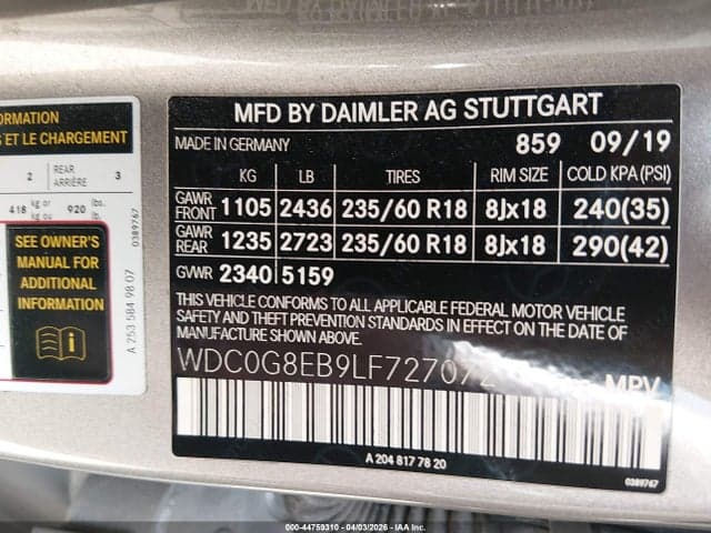 2020 MERCEDES-BENZ GLC 300 4MATIC 9