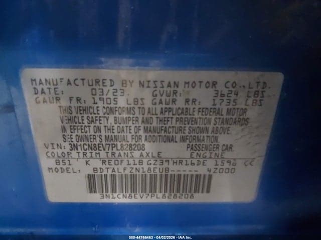 2023 NISSAN VERSA 1.6 SV XTRONIC CVT 9