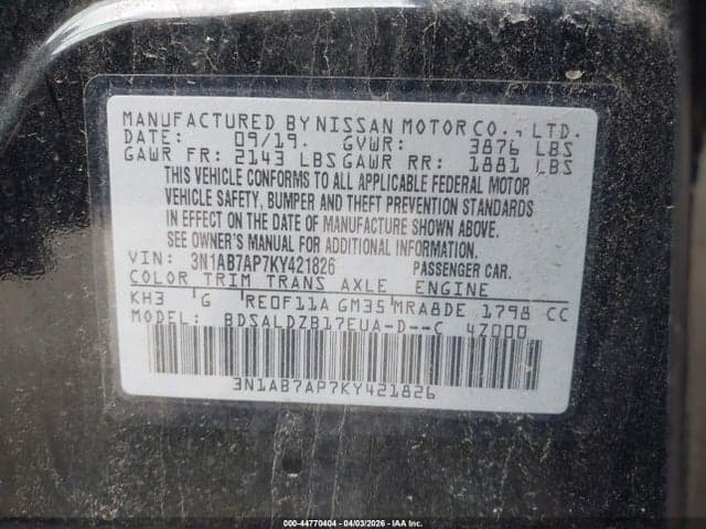 2019 NISSAN SENTRA SV 9