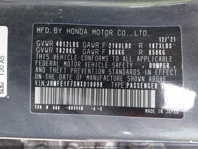 2022 HONDA CIVIC EX 9