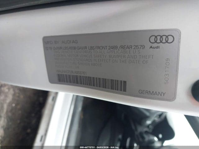 2020 AUDI A5 SPORTBACK PREMIUM 45 TFSI QUATTRO S TRONIC 9