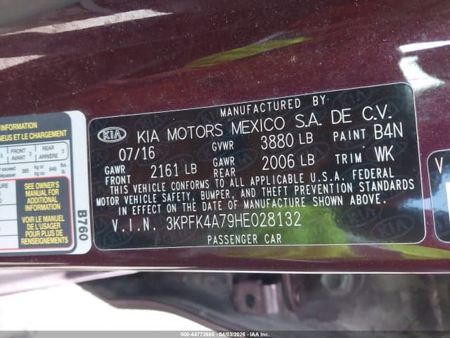 2017 KIA FORTE LX 9