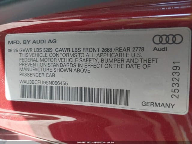 2025 AUDI ALL-NEW A5 PRESTIGE TFSI QUATTRO S TRONIC 9