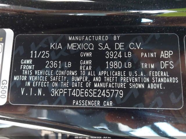 2025 KIA K4 LXS 9