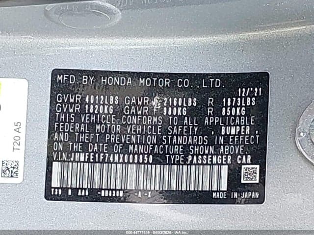 2022 HONDA CIVIC EX 9
