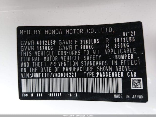 2022 HONDA CIVIC EX 9