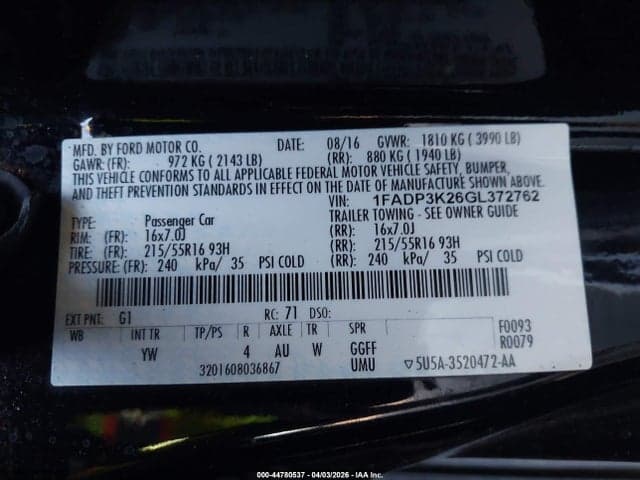 2016 FORD FOCUS SE 9