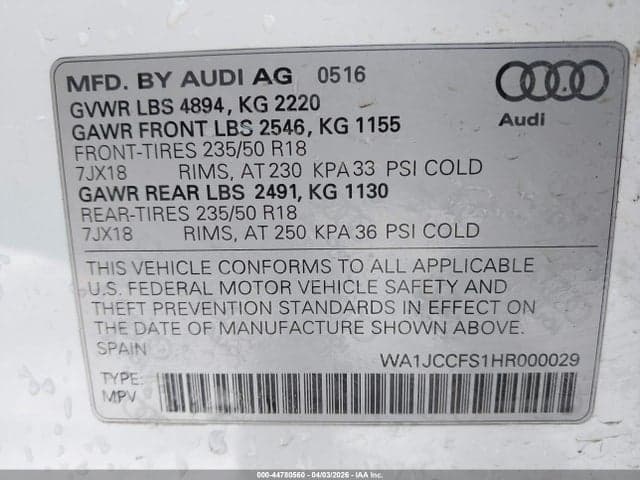 2017 AUDI Q3 2.0T PREMIUM 9