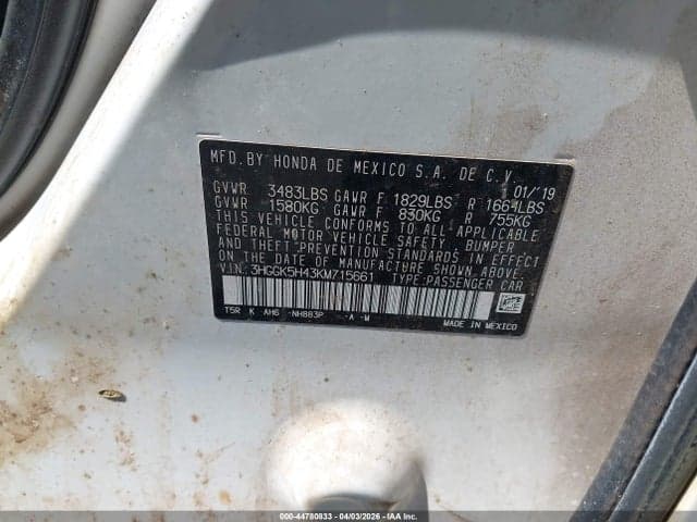 2019 HONDA FIT LX 9
