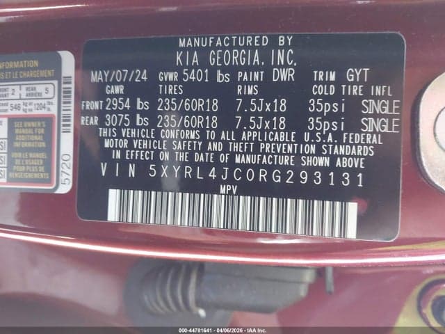 2024 KIA SORENTO S 9