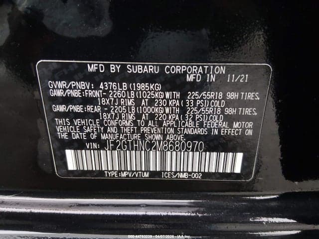 2021 SUBARU CROSSTREK LIMITED 9