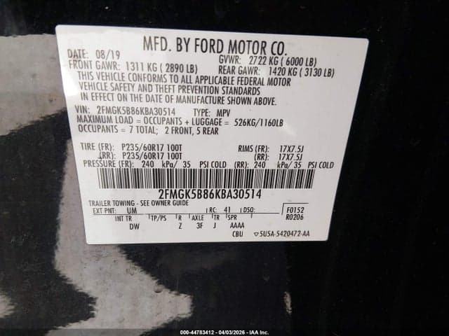 2019 FORD FLEX SE 9